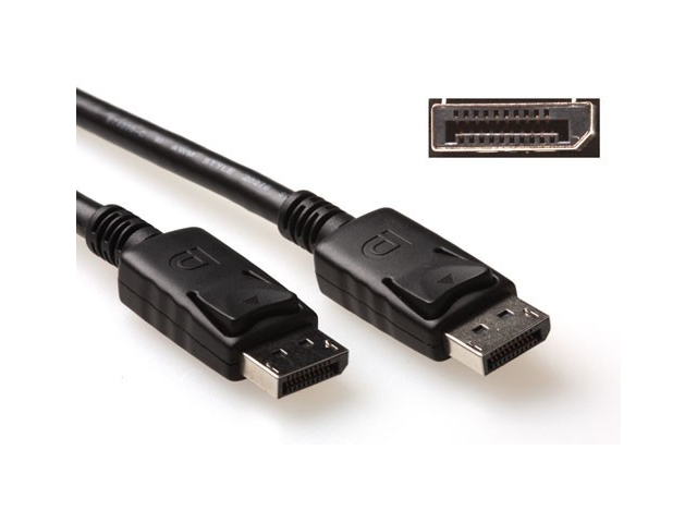 AK3981 ACT DisplayPort cable male-male, Power Pin20 aangesloten, 3m, Black