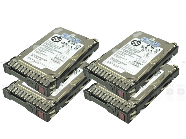 759212-B21NL-TRAY-4, 4x HPE 600GB SAS 12G Enterprise 15K SFF 2.5in SC HDD - G8 G9 G10 - Drive 100% Healthstatus, No label Tray