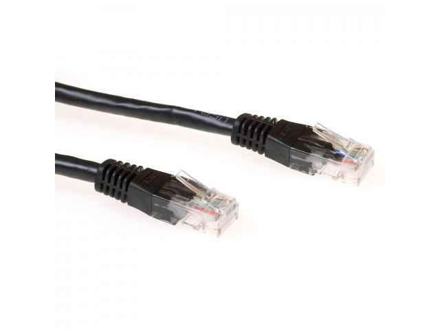 ACT Black 0.5 meter U/UTP CAT6 patch cable with RJ45 connectors