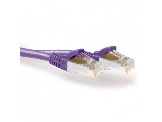 ACT Purple 2 meter LSZH SFTP CAT6A patch cable snagless with RJ45 connectors