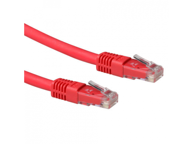 ACT Rode 3 meter LSZH U/UTP CAT6A patchkabel met RJ45 connectoren
