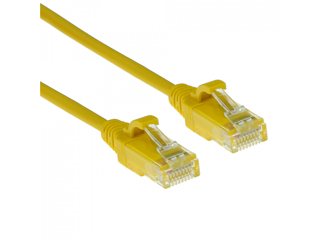 ACT Gele 0.5 meter LSZH U/UTP CAT6 datacenter slimline patchkabel snagless met RJ45 connectoren