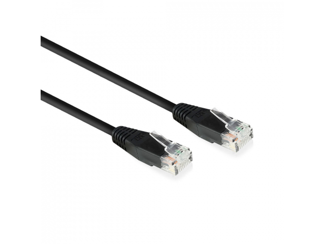 ACT Black 5.0 meter U/UTP, CAT6 patch cable with RJ45 connectors