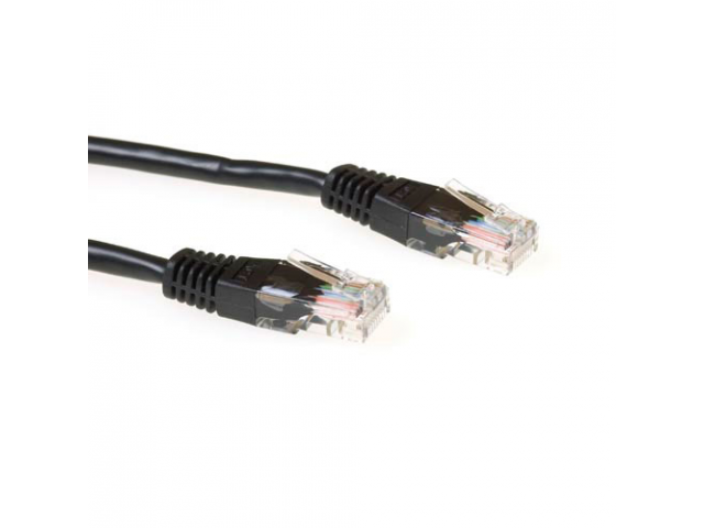 ACT Black 20 meter U/UTP CAT6 patch cable with RJ45 connectors