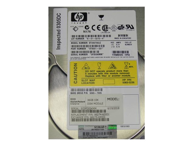 HPE A6274-69003 36.4GB 10K RPM Ultra-160 SCSI
