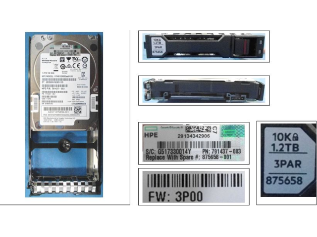 875658-001 HPE 3PAR 20000 1.2TB SAS 10K 520FMT SFF FIPS ENCRYPTED HDD