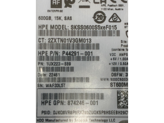 SKSS0600S5XEF015 HPE 3PAR SS8000 600GB SAS 15K FIPS HDD