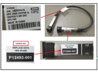 P12493-001 HPE SPS-Cbl 25Gb QSFP28 to QSFP28 0.35M DAC