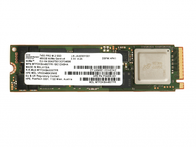 P54268-001 HPE 480GB NVMe Gen4x4 RI M.2 2280 7450 SSD